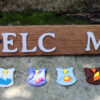 "Welcome" Seasonal Barn Wood Sign with Owls (4 pieces)